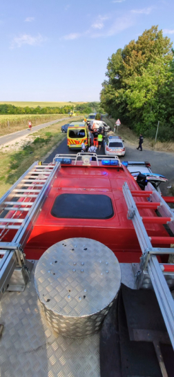 tűzoltó autó tetejéről fénykép a balesetről